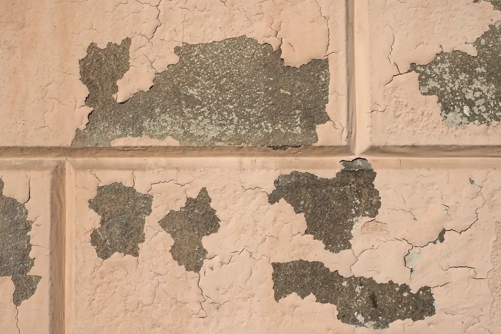 Pintura desconchada por una humedad que vuelve a salir tras pintar